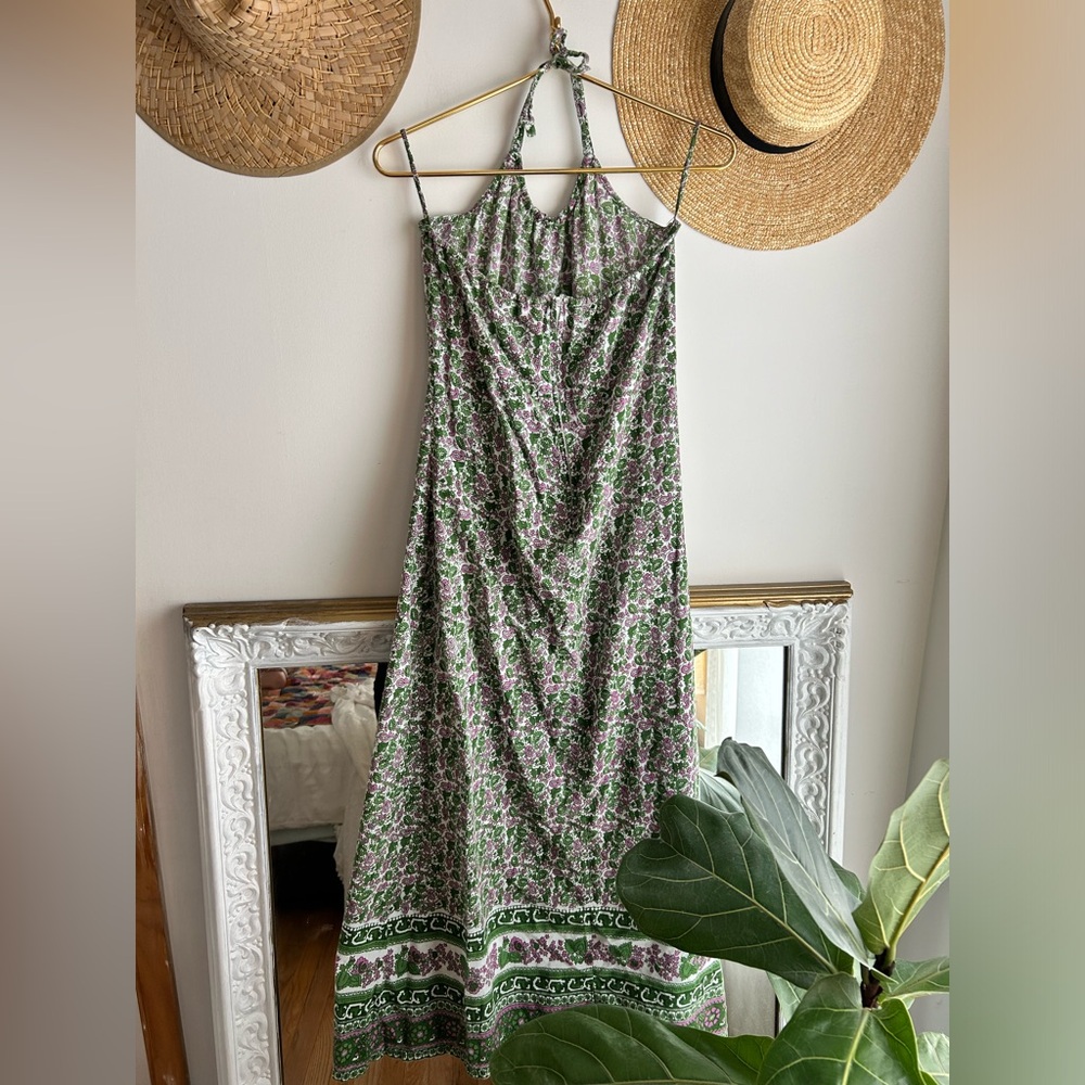 90βs True Vintage green floral maxi dress - Picture 7 of 10
